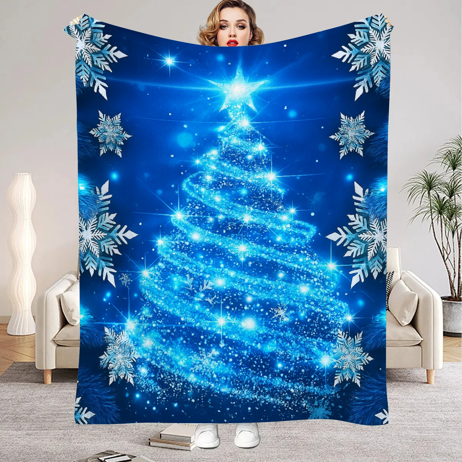 Christmas Blanket, Suitable for Sofa Beds, Office Outdoor Applicable in All Seasons Comfortable and Warm Various Sizes
