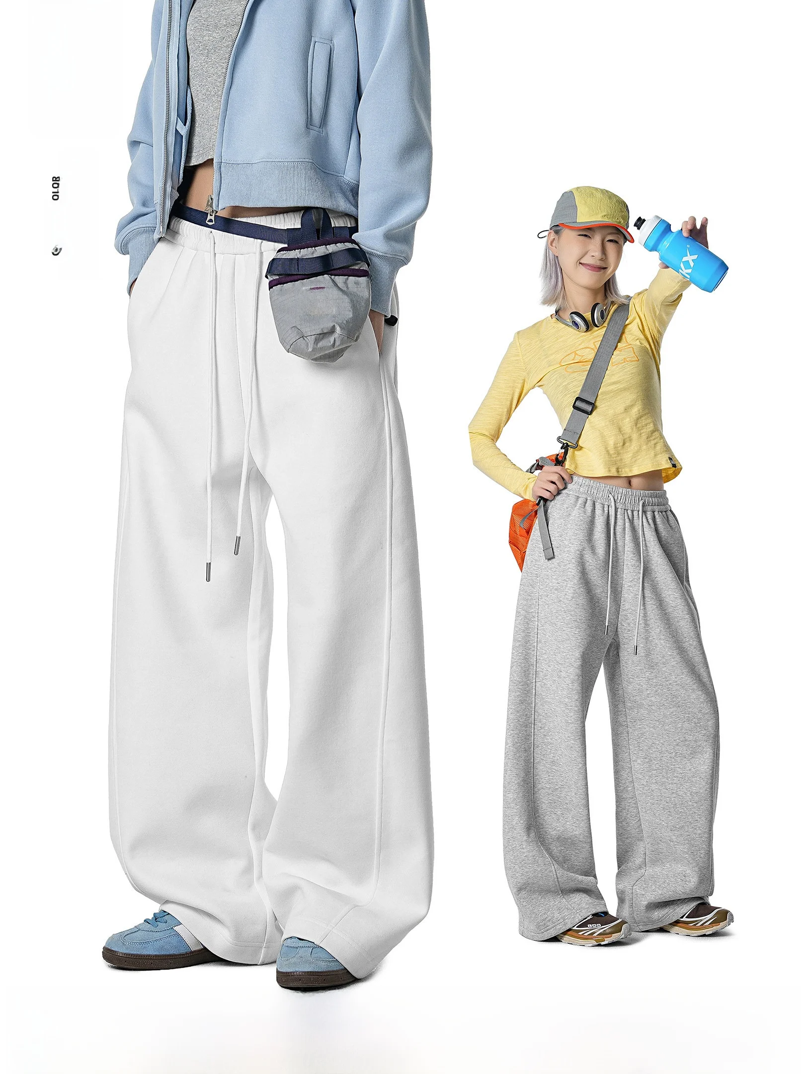 

OWOX Basic Versatile Color Drapey Sweatpants Casual Loose Straight Leg Spor Pants Comfortable All-Match Leisure Trousers