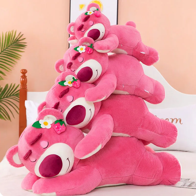 Disney Strawberry Bear Children's Plush Toy Pink Teddy Bear Cute Pillow Throw Pillow Cartoon Girl Gift Sofa Decoration 30-90cm