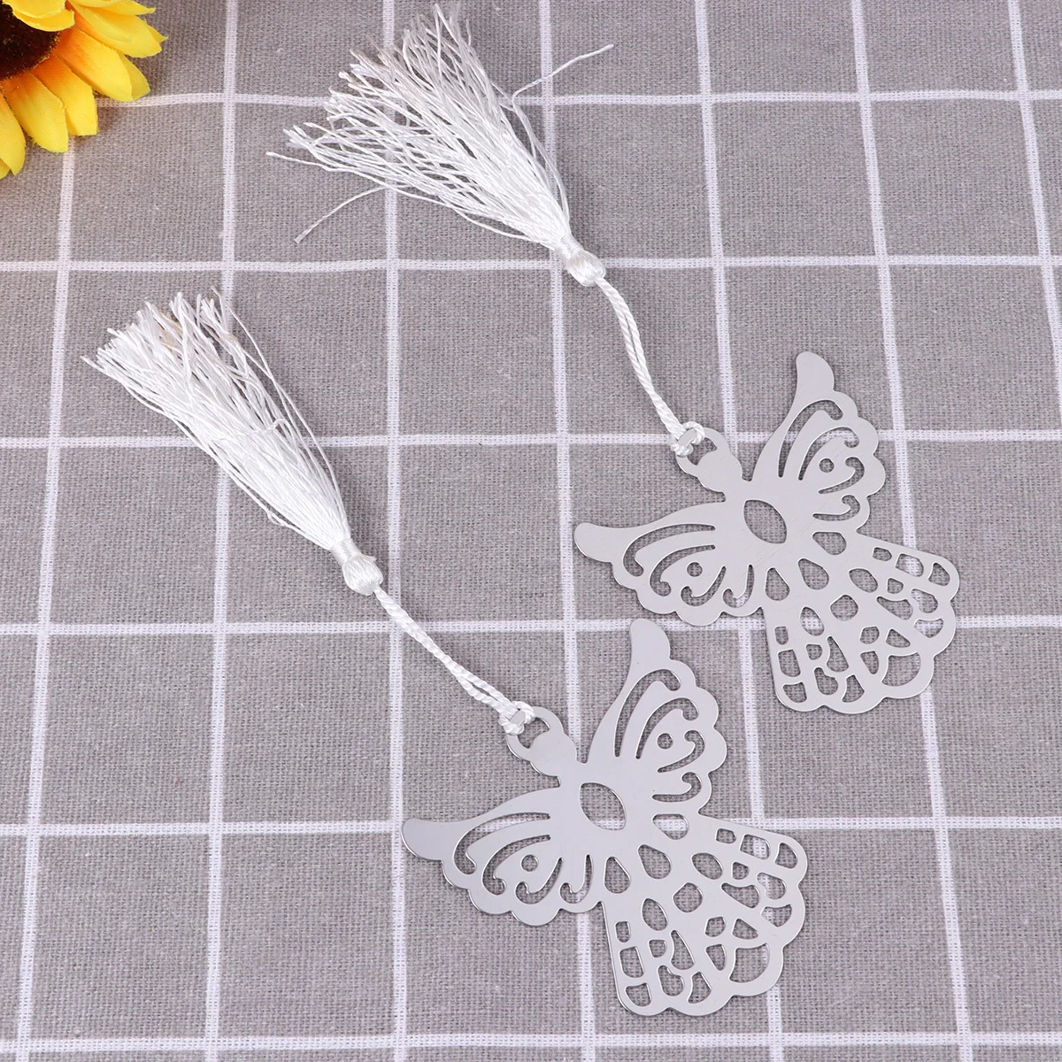 6 قطعة الإشارات الملاك المعدنية الفضة 7.1X6.6 سنتيمتر هدية ملهمة للقراء المرجعية شرابة مجموعة لصالح شكل الزخرفية #5