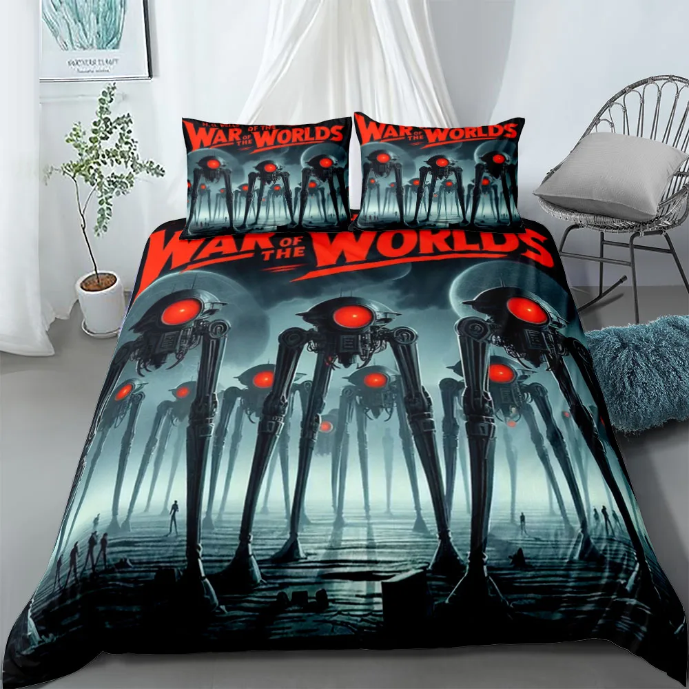 War Of Worlds Art Duvet Cover Set EU Single Double King US Twin Full Queen Size  Bedclothes