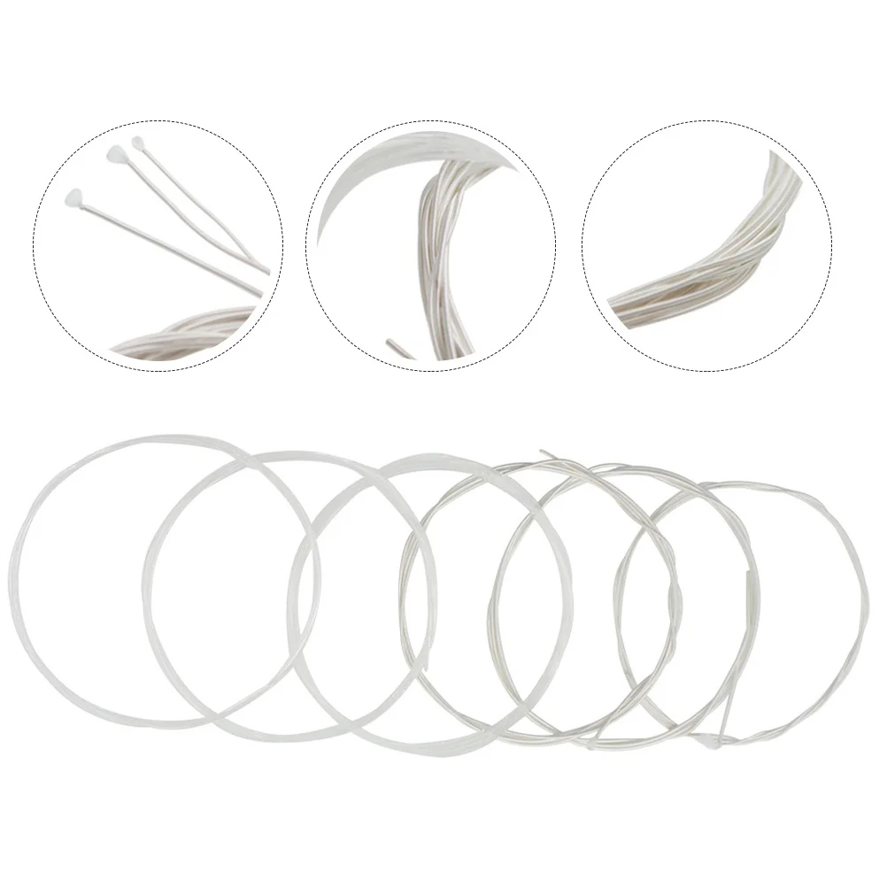 

6Pcs Nylon String Guitar Durable Impact Resistance Simple Appearance Stable Structure Bright Sound Accessories