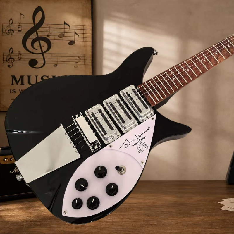 325 Electric Guitar John Lennon Signature Limited Edition White Water Droplet Shaped Protective Plate Transparent Free Shipping
