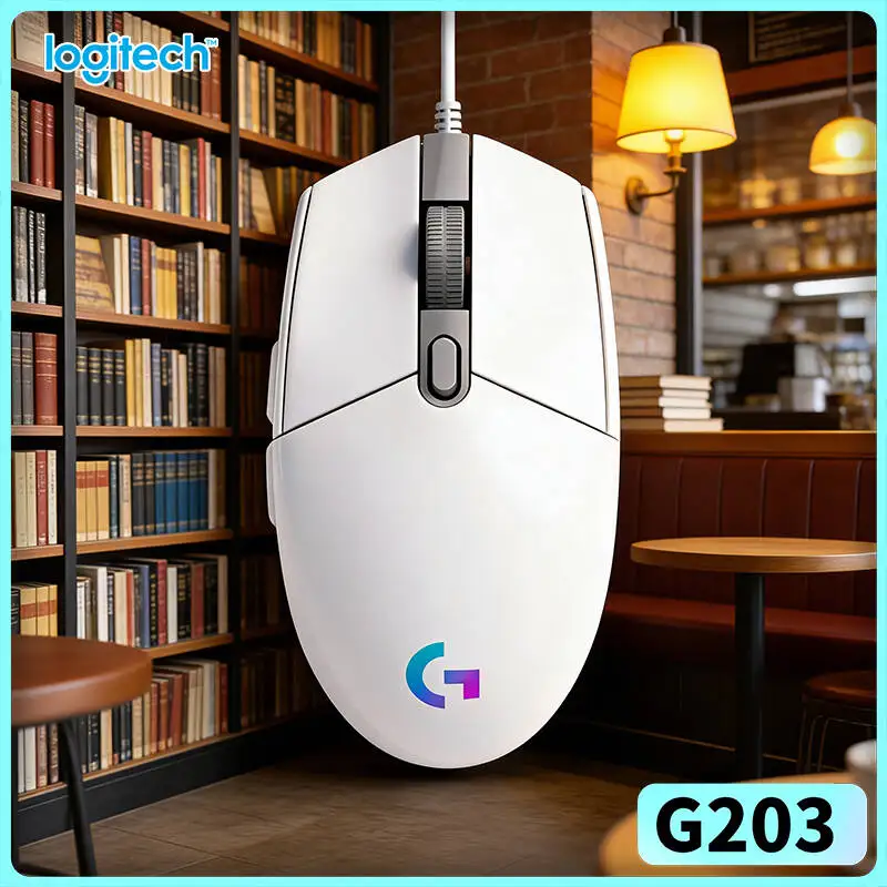 

Игровая мышь Logitech G203 проводная RGB, 8000 DPI, 6 кнопок, встроенная память, отклик 1 мс, кабель 2,1 м, точность ChromeOS
