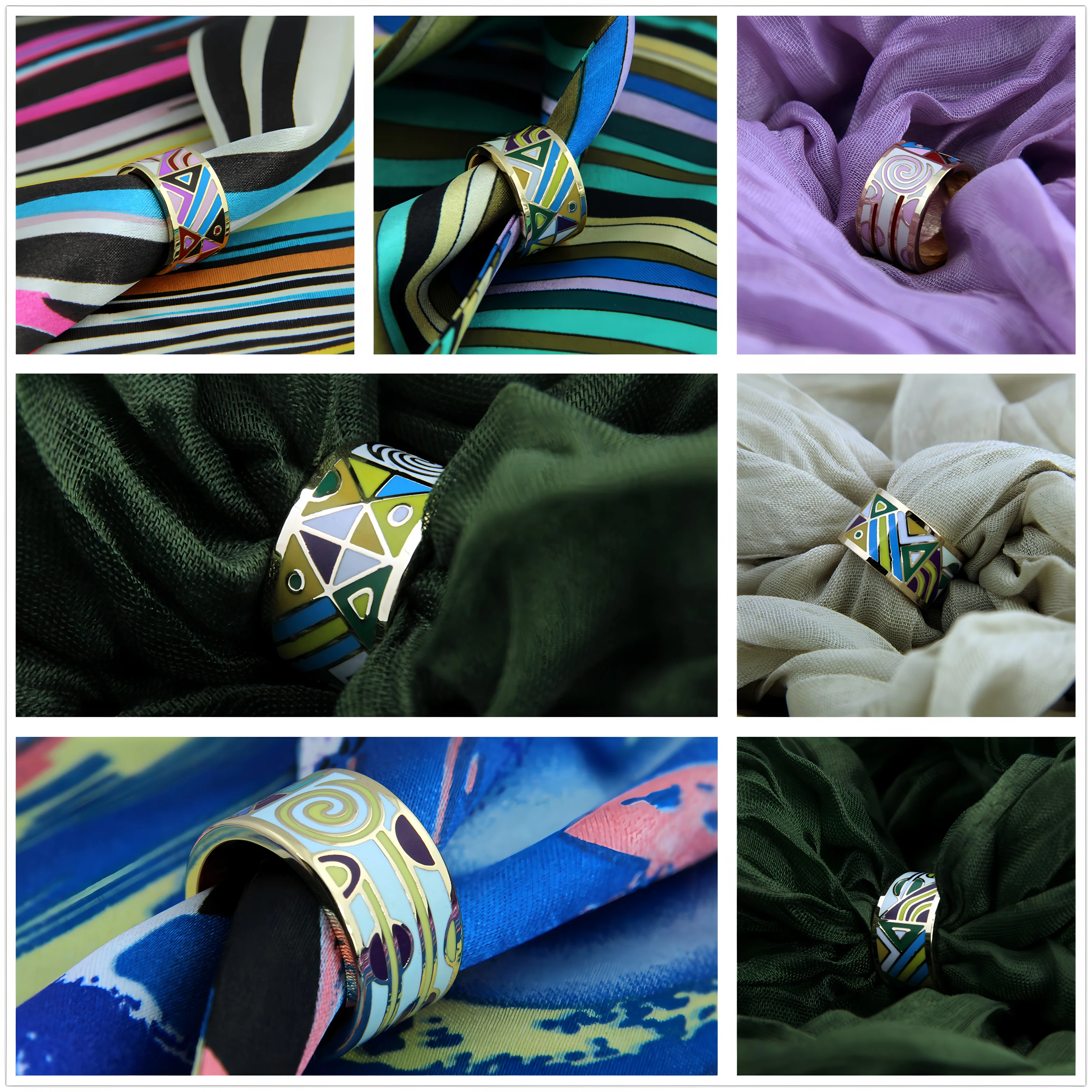 R&X Outside a single original product euramerican fashion men and women lovers ring chain scarves buckle enamel ring