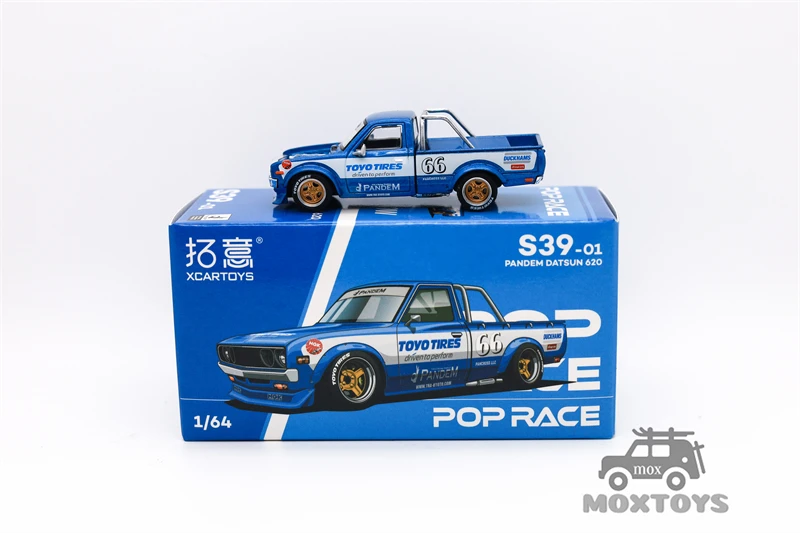 Xcartoys x POP RACE 1:64 PANDEM Datsun 620 Blue Diecast Model Car