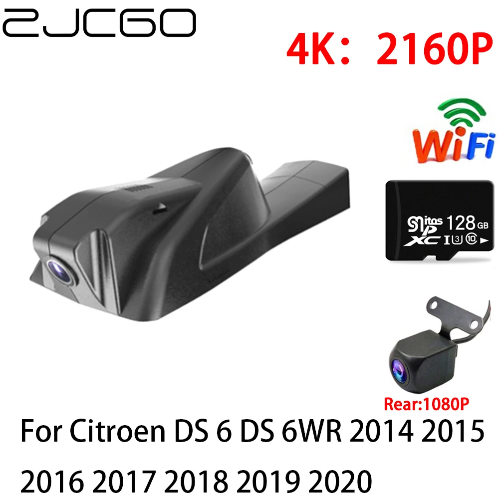 

ZJCGO 4K Car DVR Dash Cam Wifi Front Rear Camera 2 Lens 24h Parking for Citroen DS 6 DS 6WR 2014 2015 2016 2017 2018 2019 2020