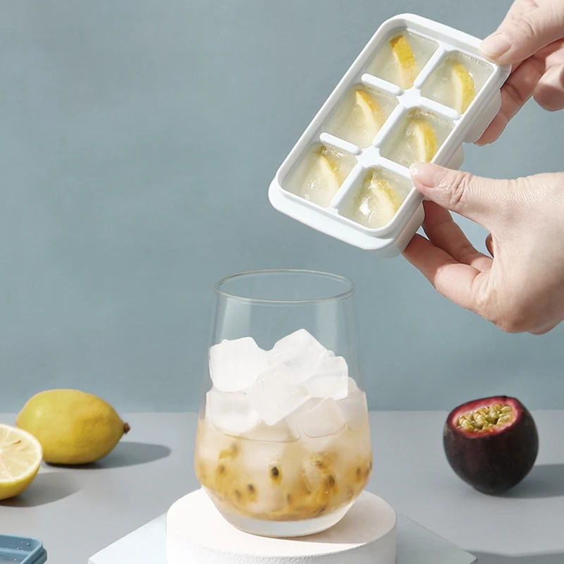 PP Ice Cube Trays Ice Cube Molds Reusable Frozen Mold with Lids Homemade Frozen Ice Box Kitchen Tools Creative DIY Mold