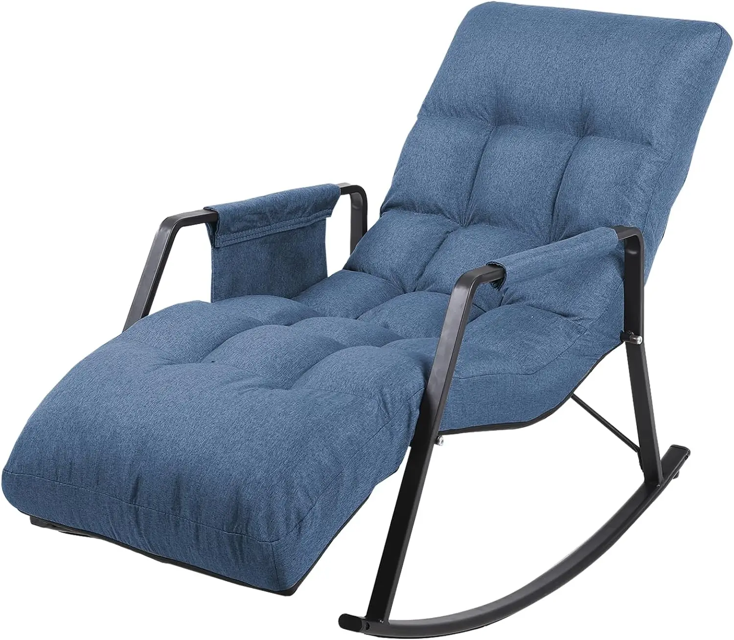 Adjustable Rocking Chair Lounge Recliner Zero Gravity Chair with Side Pocket Stable and Durable Iron Frame 5 Gears Adjustable