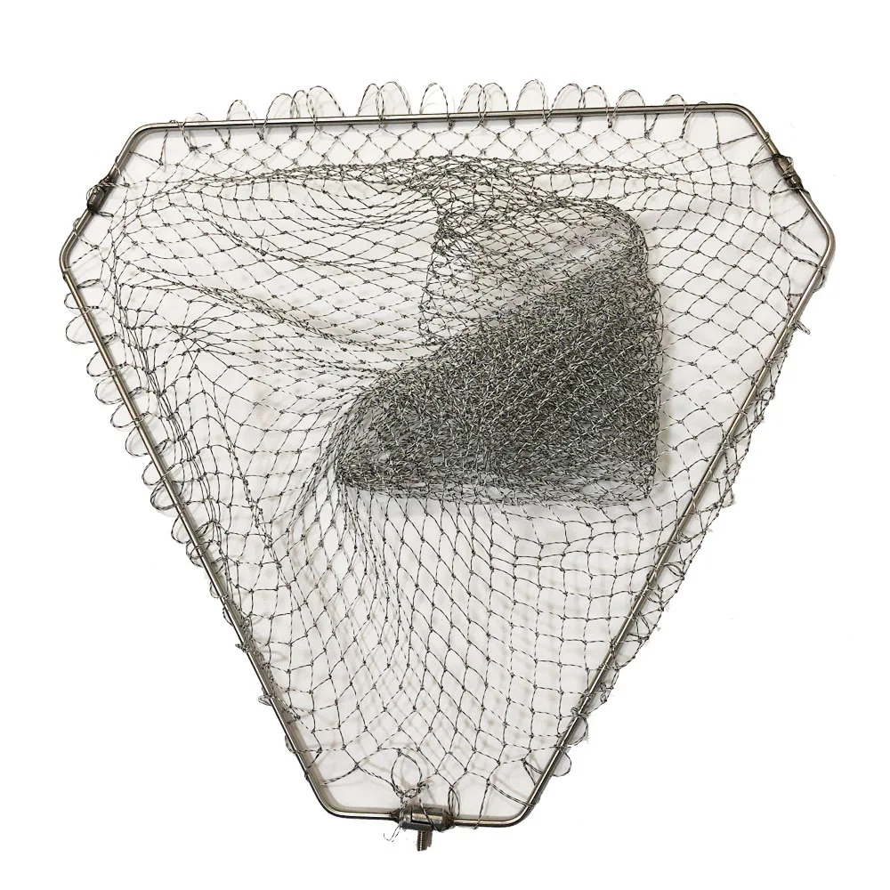 Dreieckiges Faltenkescher zum Angeln, Edelstahl-Schaufelnetz, hohles Handnetz, 40–60 cm, starke, solide Angelwaren, Fischfalle – Detail 11