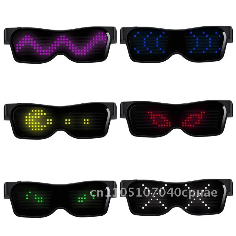 

USB charging party bluetooth blue glasses APP four color colorful glasses luminous glasses