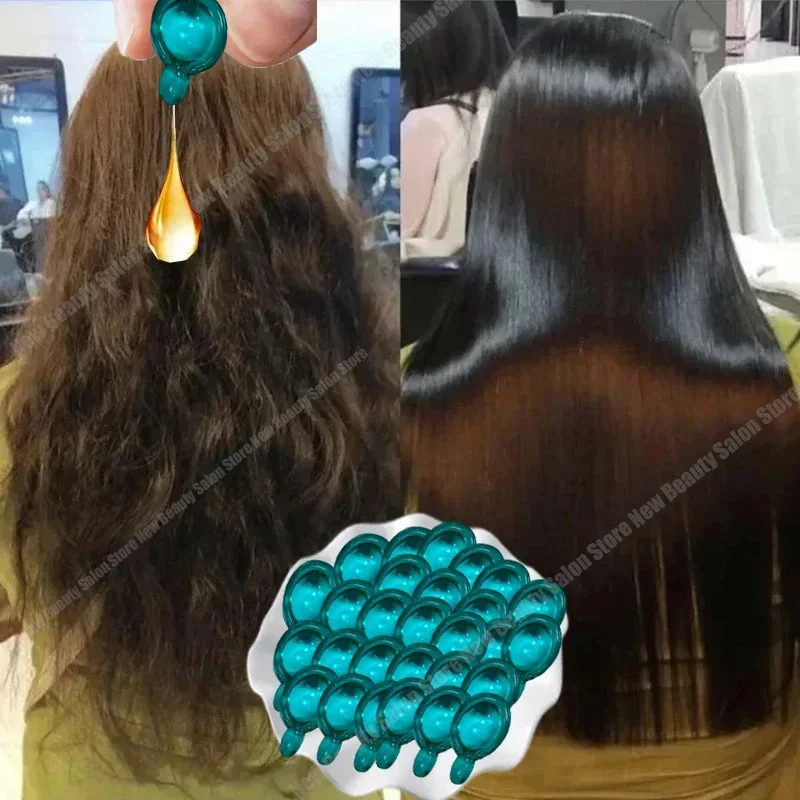 Cápsula mágica de vitamina para cabelo, óleo de queratina, restauração rápida do cabelo, macio, brilhante, hidratante profundo, produtos de cuidados