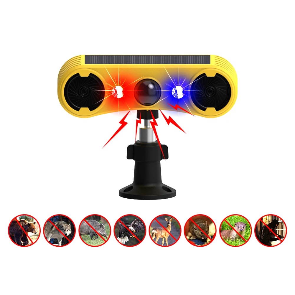 

Solar Alarm Timing Voice Human Infrared Sensor Alarm Light Waterproof Outdoor Animal Repeller Security Alarm