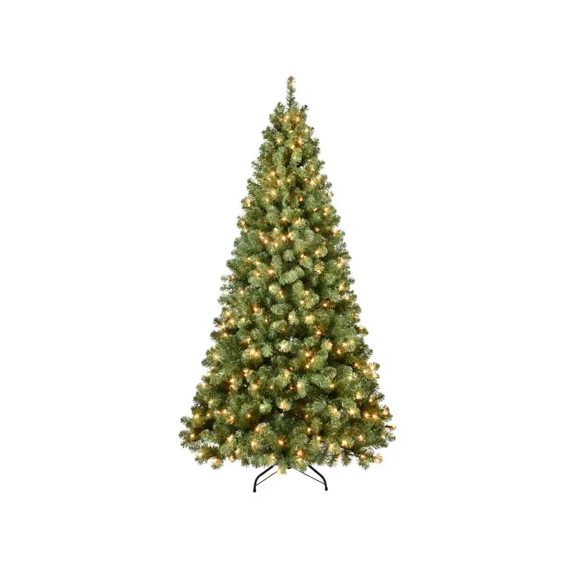 

Рождественская елка со светодиодной подсветкой 7 футов, смешанные наконечники для ветвей 1072, шарнирный дизайн, складная основа премиум-класса для внутреннего праздничного декора