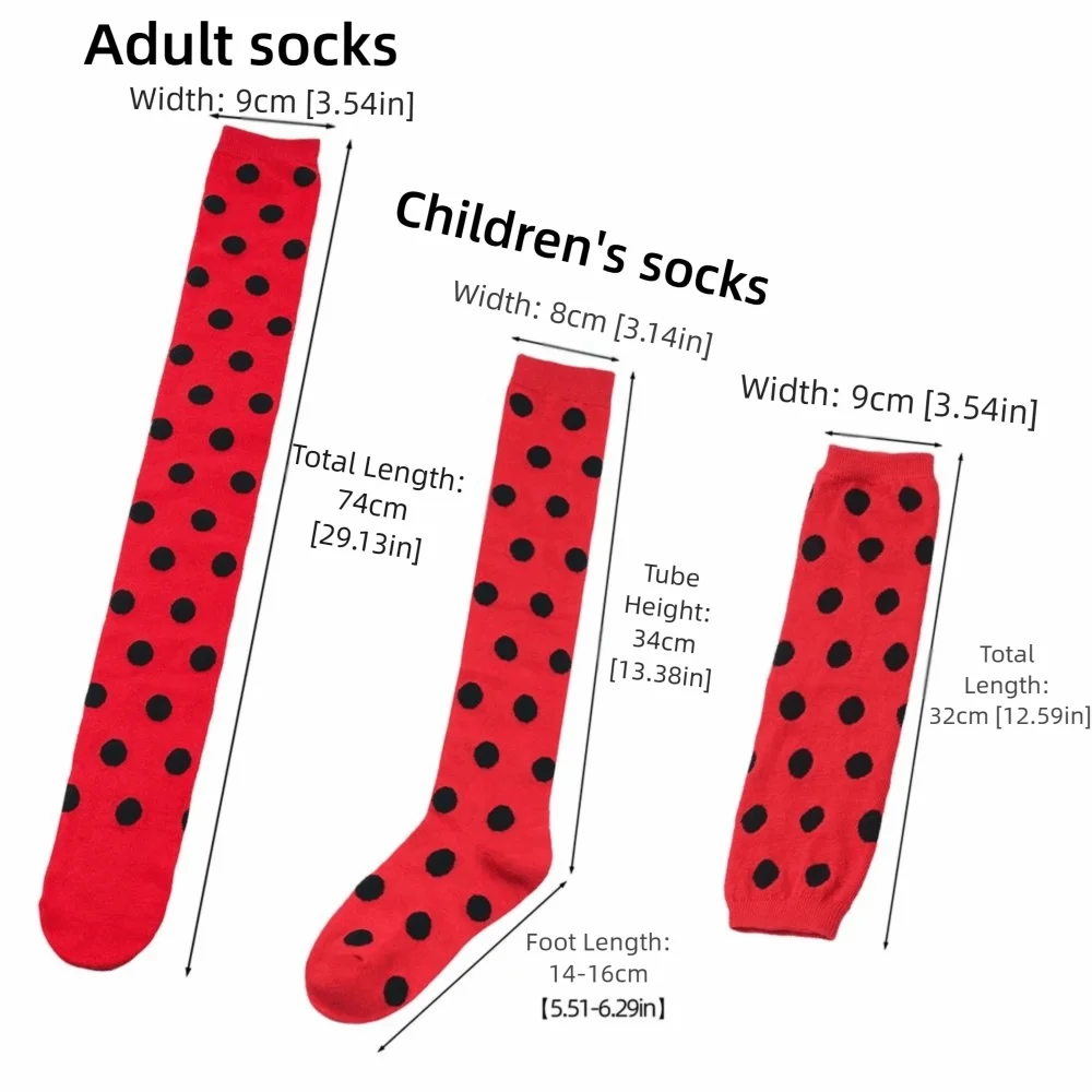 Calze alte alla coscia a pois Scaldamuscoli Coccinella Calzini alti al ginocchio per bambini anni '80 Calze per stivali lunghi anni '90 per donne Bambini