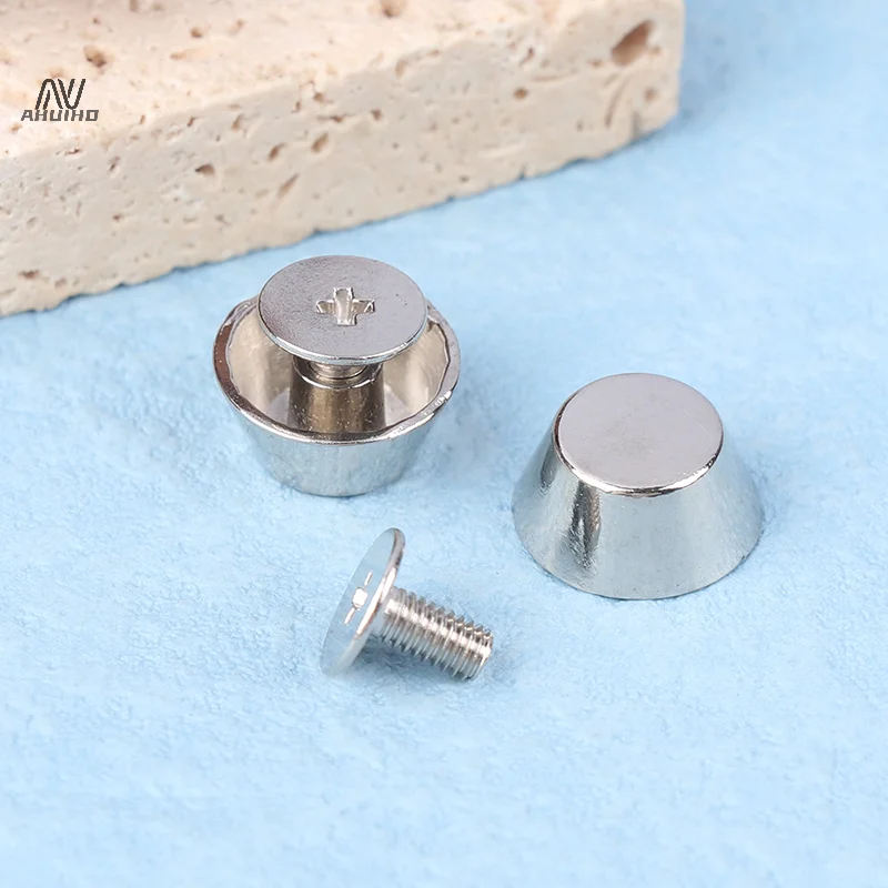 10sets  Metal Bag Legs Bottom Rivets For DIY Leather Studs Bag Wear Protection Rivets For Bag Bottom Bag Belt Accessories