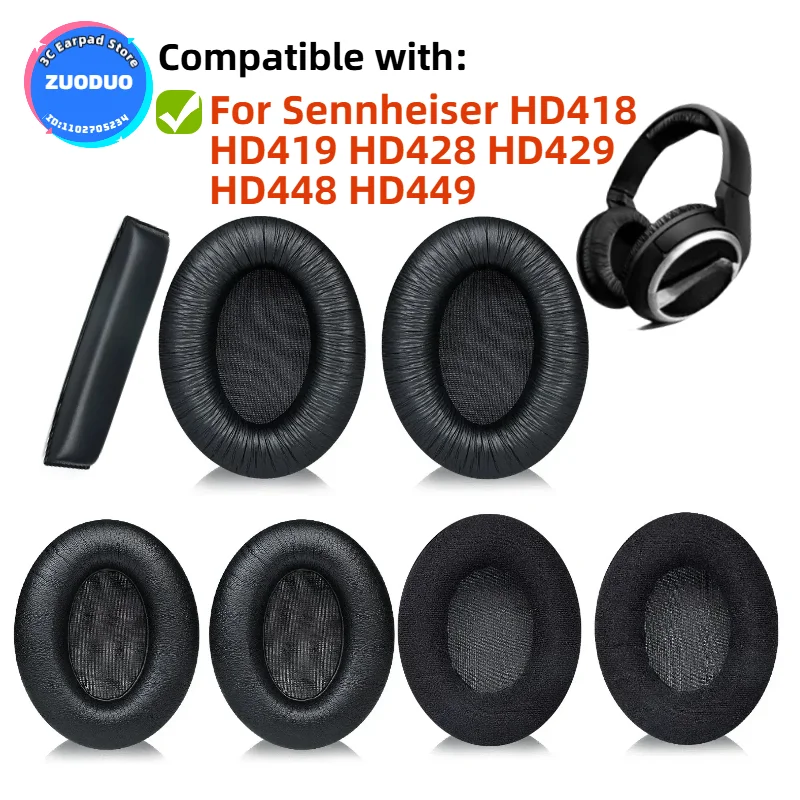 

Replacement Earpads For Sennheiser HD418 HD419 HD428 HD429 HD448 HD449 Ear Cushion Headphone Ear Pad