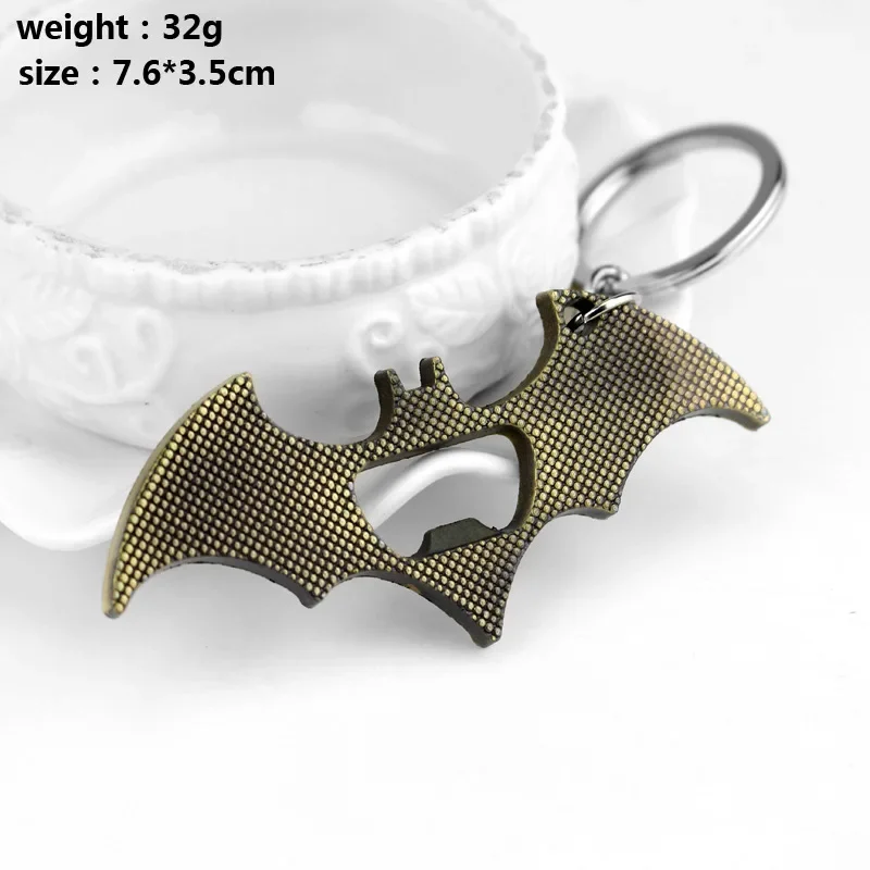 Fashion Batman Metal Batarang Keychain Multifunctional Opener Cool Trend School Bag Car Key Pendant Decor Trinket Gift Keyring