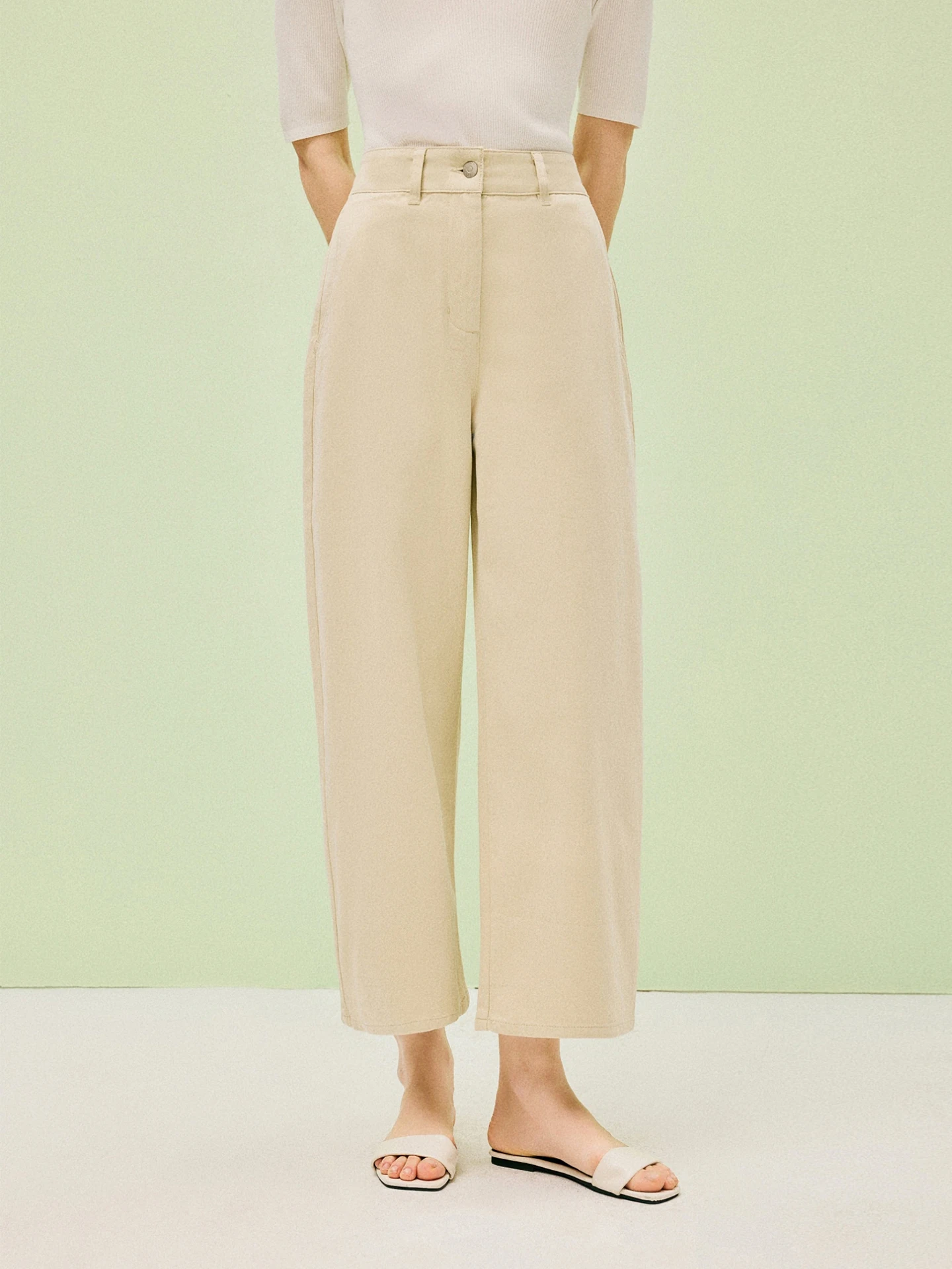 

LPBC Cloud Arc Slimming Casual Jeans High Waist Wide Leg Pants Four Dimensional Elasticity Spring Summer Cotton Denim