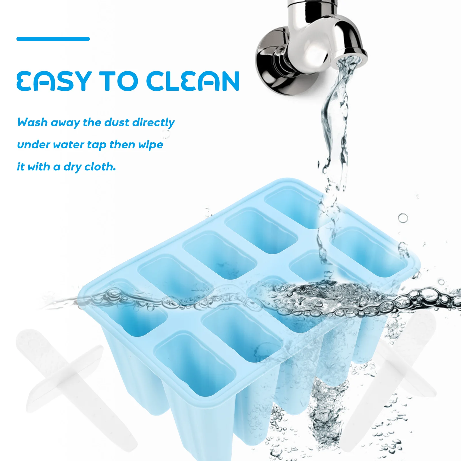 

Silicone Popsicle Maker Blue Soft Mold Baby Ice Sucker Molds Reusable Food Grade Ice Cream Molds Kitchen Tools
