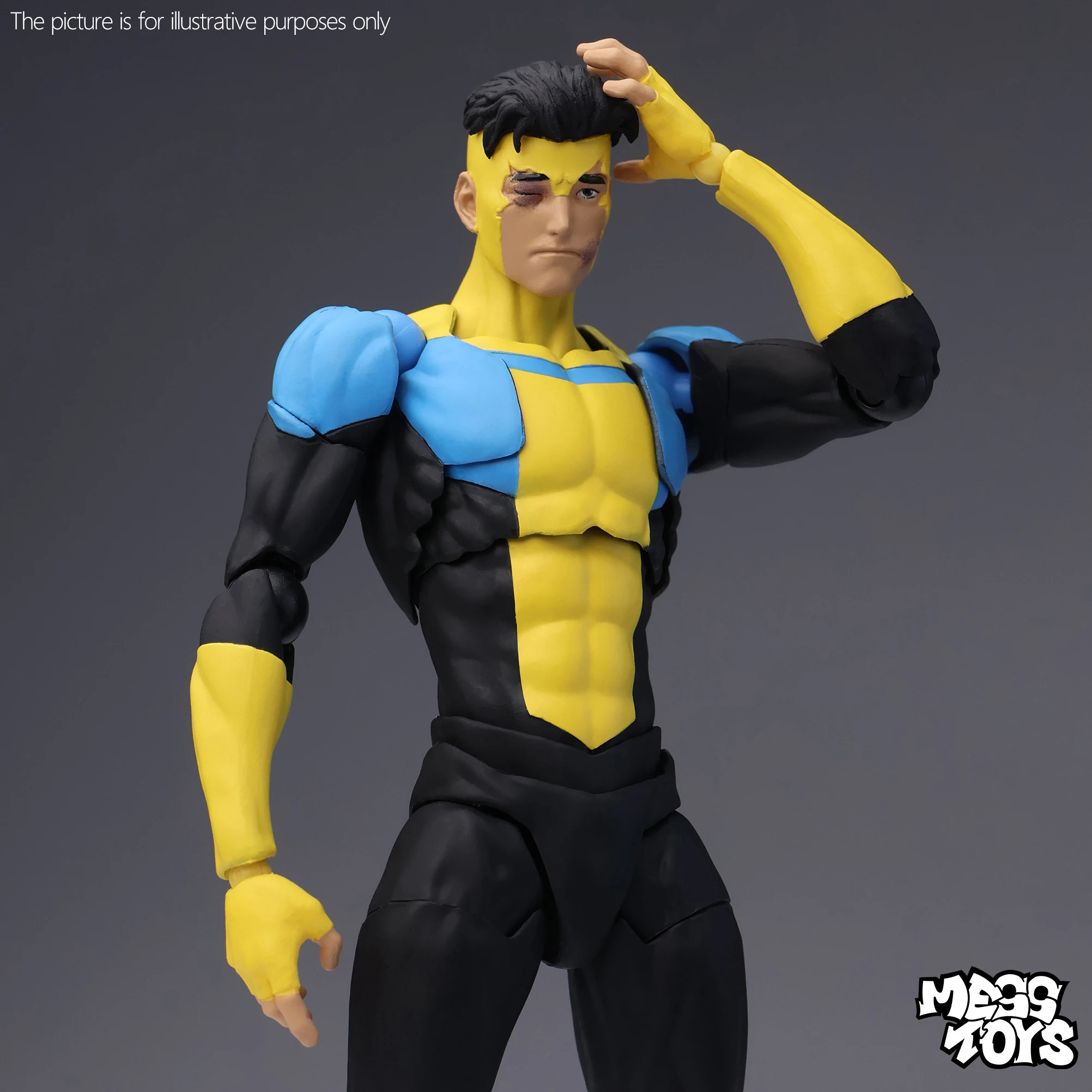 New Mess Toys Invincible Mark Grayson Classic First Suit Blue-Black New Suit Toys Gifts Collectibles Action Figure For Hobbyist