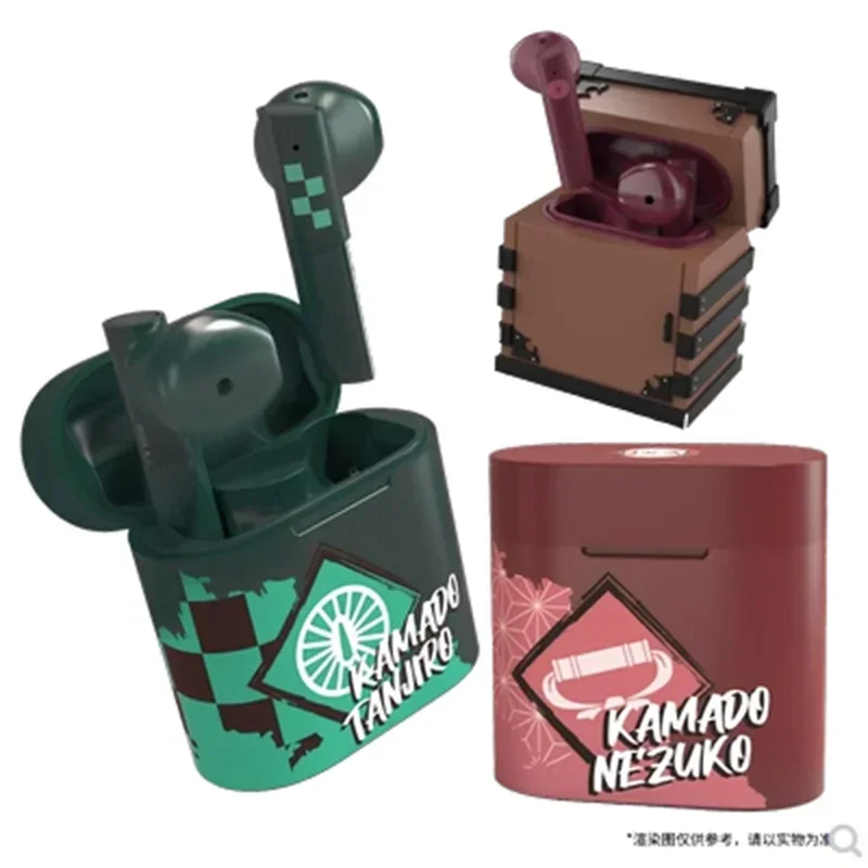 Demon Slayer Tanjirou Nezuko Theme Bluetooth Headset Japan Anime Official Peripheral Cosplay Prop Gift Halloween 2024 New M17