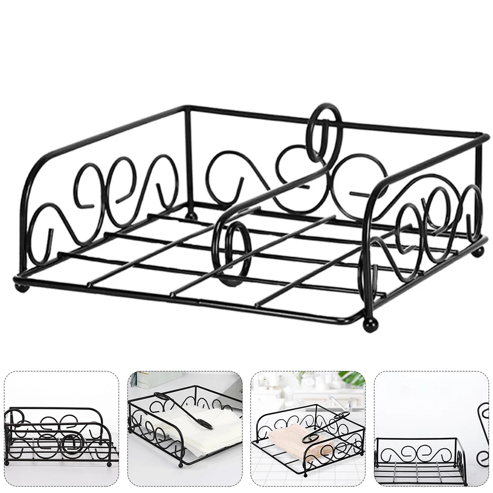 

Stainless Steel Tissue Holder Large Capacity Home Office Metal Rack Napkin Clear Pattern Uniform Color Elegant Design