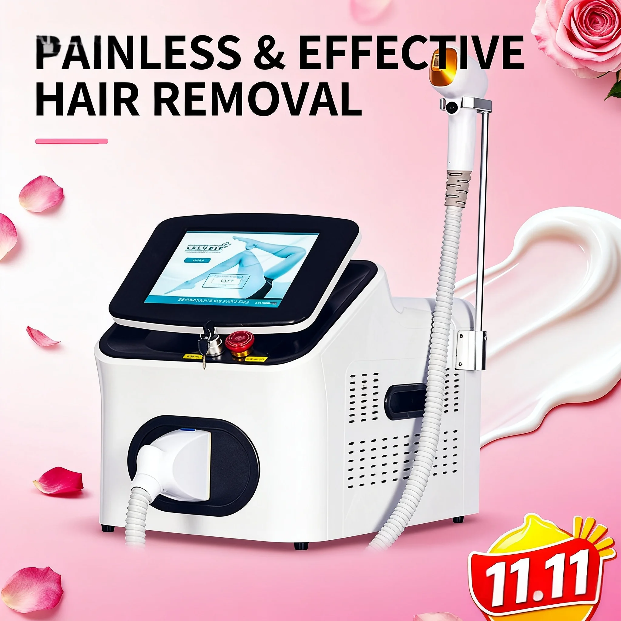

New Efficient Laser Permanent Hair Remover 755nm 808nm 1064nm Diode Laser Hair Removal Machine Epilation Definitive 006