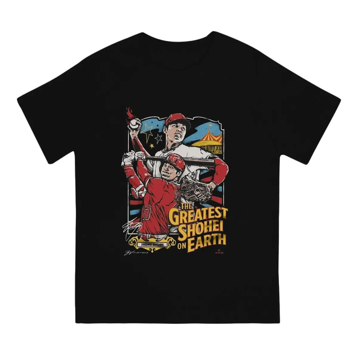 Heren T-Shirt Ohtani Klassieke Geweldige 100% Katoenen T-Shirts Met Korte Mouwen Ohtani Honkbal T-Shirt Met Ronde Kraag, Bedrukt