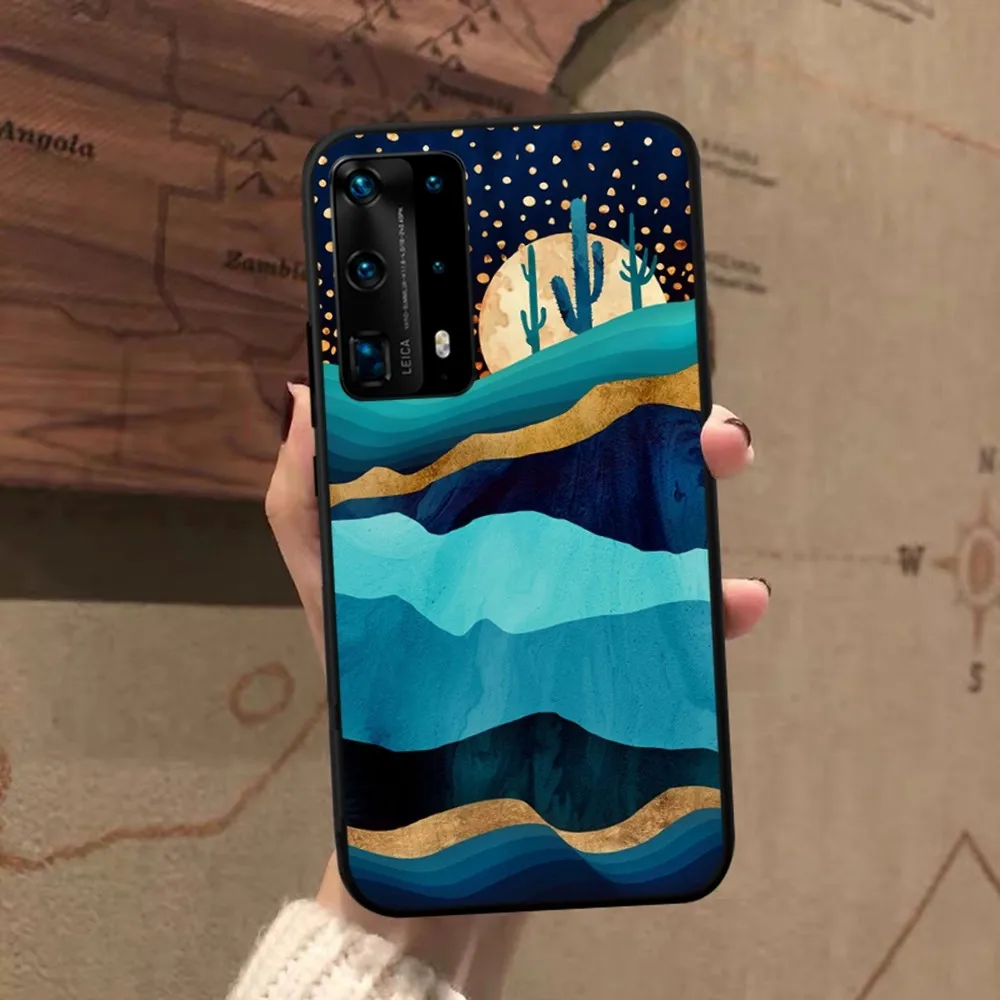 Hand Painted Scenery Phone Case For Huawei P 8 9 10 20 30 40 50 Pro Lite Psmart Honor 10 lite 70 Mate 20lite