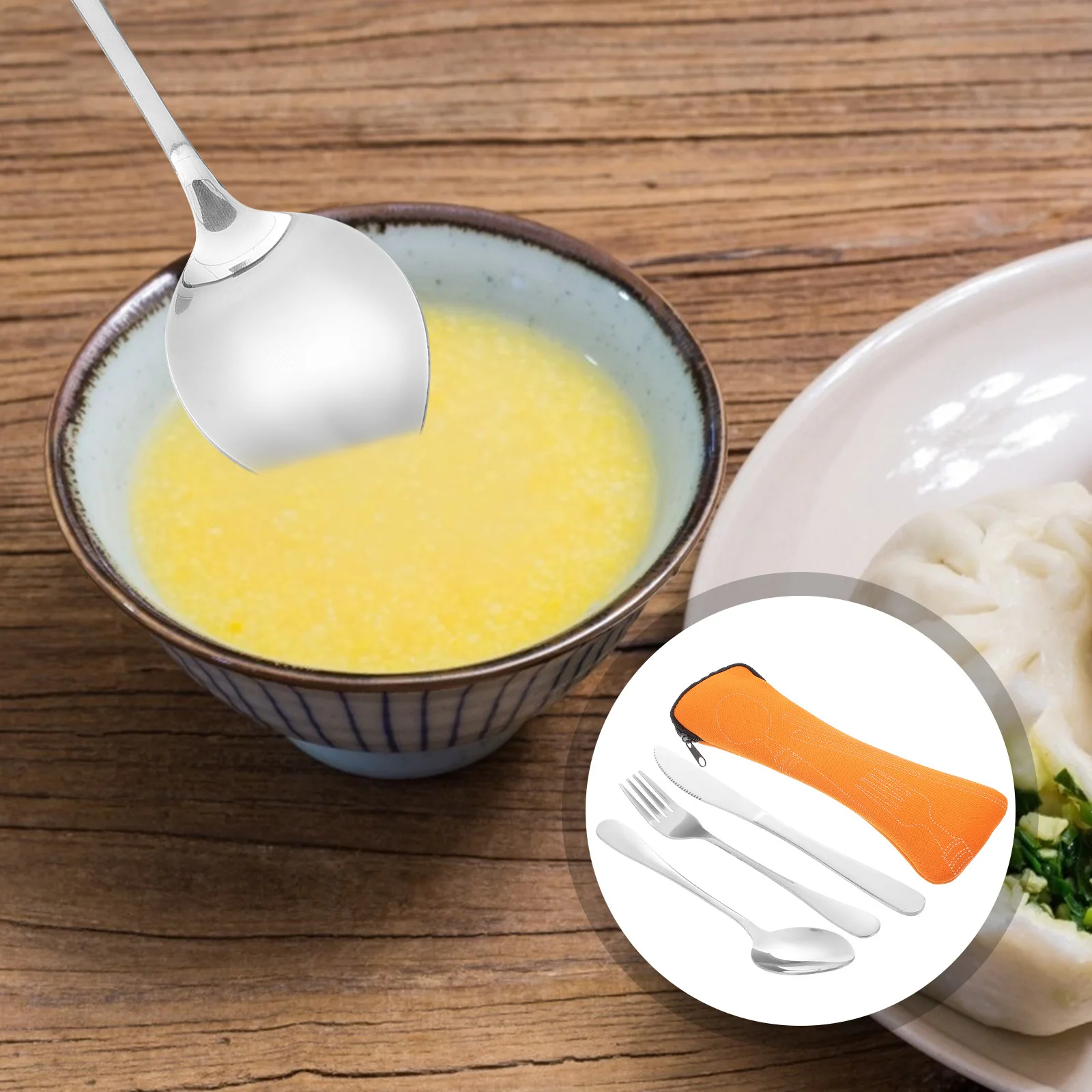 

1Set Aluminum Alloy Tableware Folding Camping Tableware Lightweight Outdoor Cutlery Set Tough Wear Resistant for Climbing Hiking