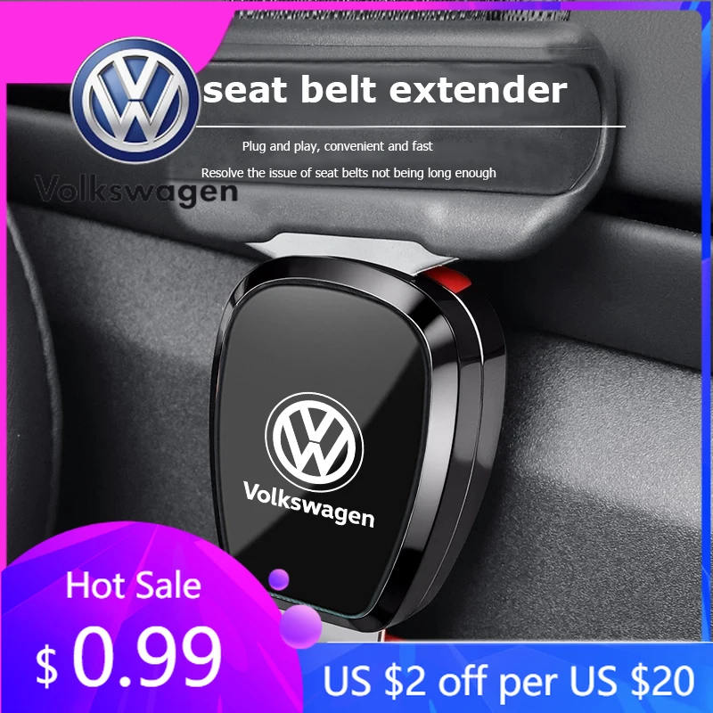 

2026 Hot For Volkswagen VW Car Interior Seat Belt Clip Extender Auto Emblem Accessories For VW Atlas Jetta Touareg Variant Golf