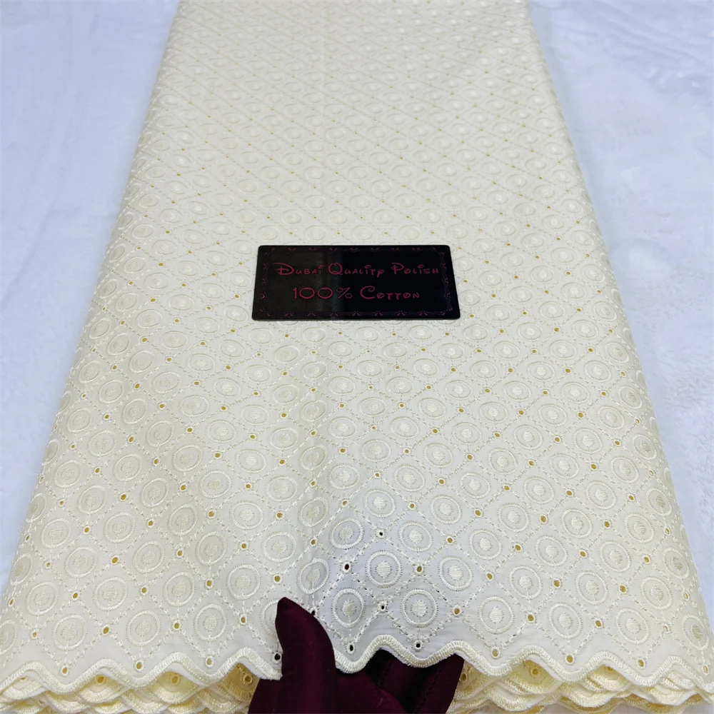 

2024 New Cotton Lace African Atiku Fabric High Quality Swiss Voile Polish Lace Cotton Fabrics for Men and Women Aso Ebi Laces