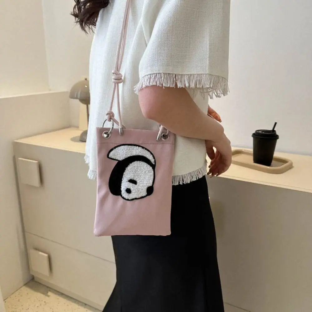 Bolso para teléfono con diseño de Panda de doble cara, bandolera de estilo coreano, bolso de muñeca 3D, monedero, diseño minoritario