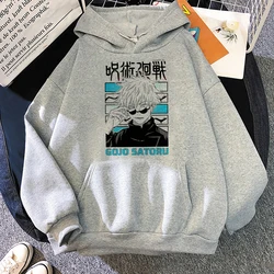 Anime Jujutsu Kaisen Hoodies erkekler Manga Gojo Satoru cadera Con Capucha Hombre Y2k japonya tarzı karikatürler weatshirt erkek gri Tops