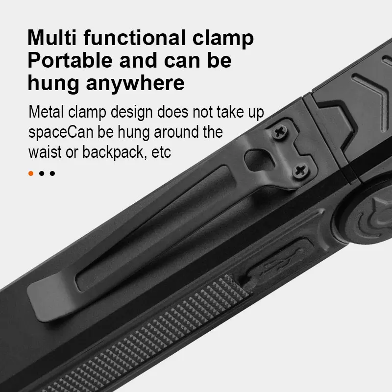 Powerful MINI Rechargeable Car Work Light EDC White & Red Flashlight 120° Rotatable Emergency Torch Waterproof Car Inspection