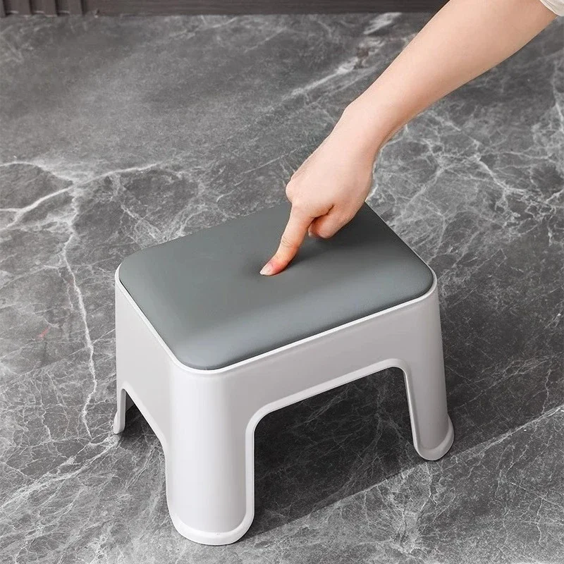 Ottoman Plastic Stool Thickened Household Soft Living Room Coffee Table Can Be Stacked Stools