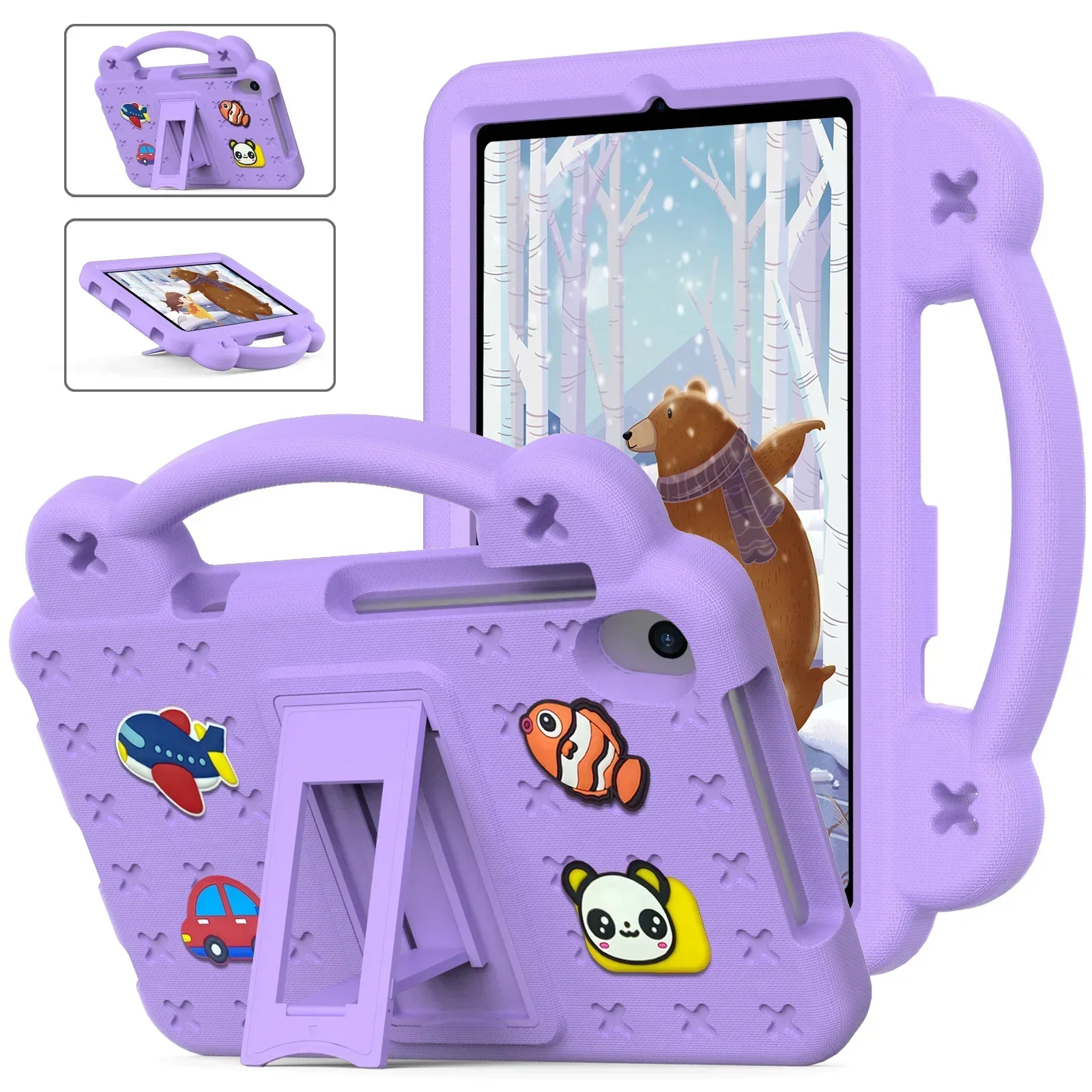 Tablet Case for Lenovo Tab M8 2024 M8 4rd 3rd 2nd Gen M8 HD TB-300FU 8506F 8705F 8505F Kids Cartoon EVA Shockproof Handle Cover