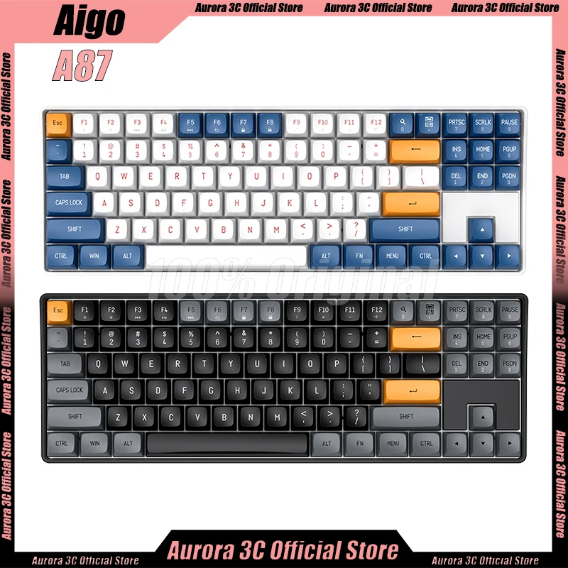 

Aigo A87 Mechanical Keyboard 2Mode 2.4G/Bluetooth Wireless Keyboards Hot-Swap 89 Keys Keycaps PBT Custom Gaming Keyboards Gifts