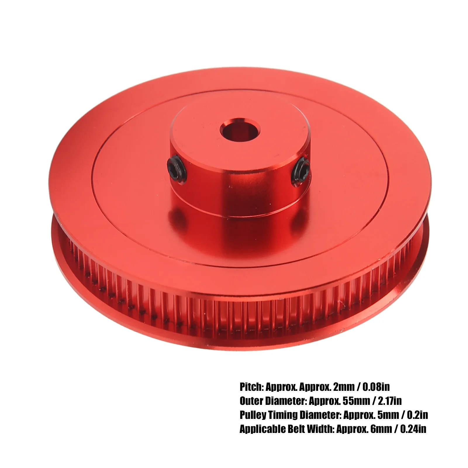 Roda síncrona para impressora 3D, polia da correia dentada, aço de liga prateado, torno CNC, GT2, 80T, 5mm