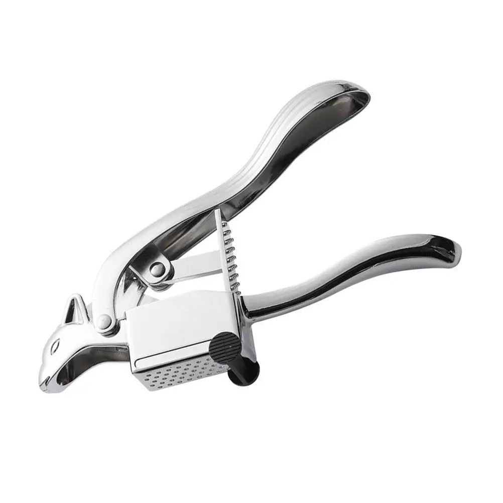 1Pcs Squirrel Style Garlic Press Stainless Steel Body Nylon Parts Uniform Hole Design Delicate Crushing Kitchen Garlic Squeezer