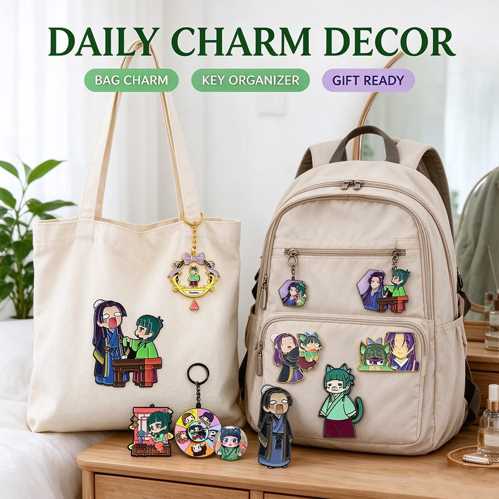 The Apothecary Diaries Emaille-Anstecknadeln Schlüsselanhänger-Set MaoMao Jinshi Anime-Brosche Reversnadel Schlüsselkette Taschenanhänger Cosplay-Schmuck Geschenk – Detail 2