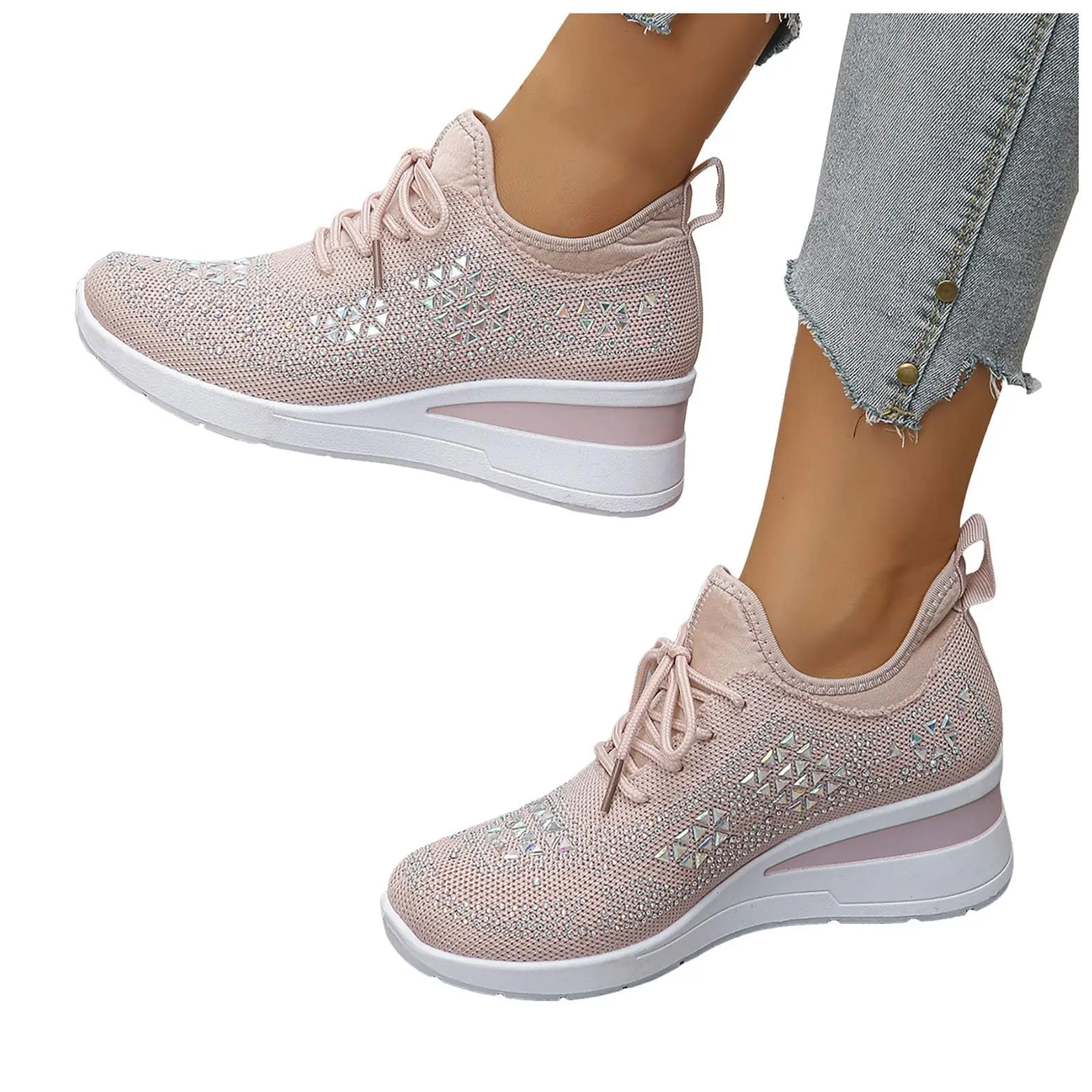 

New Mesh Outdoor Platform Sneakers Women Wedges Thick Bottom Breathable Casual Tennis Vulcanize Shoes Women Sneakers 2025