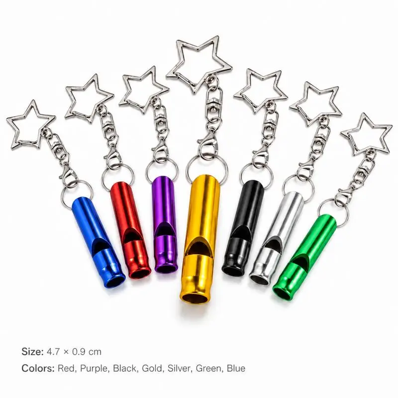 Outdoor Aluminum Alloy Small Whistle Portable Keychain Referee Whistle High Decibel Emergency Fire Training Survival Whistle