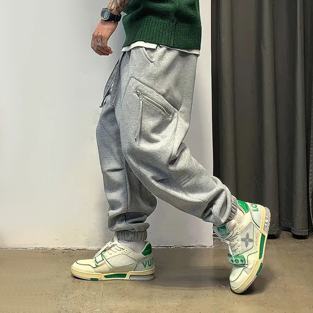 Gefälschte Taschen Cargo Jogger Herren Casual Kontrast Casual Amerikanische Baumwolle Lose Cargo Hosen Street Fashion Jogginghose Für Männer
