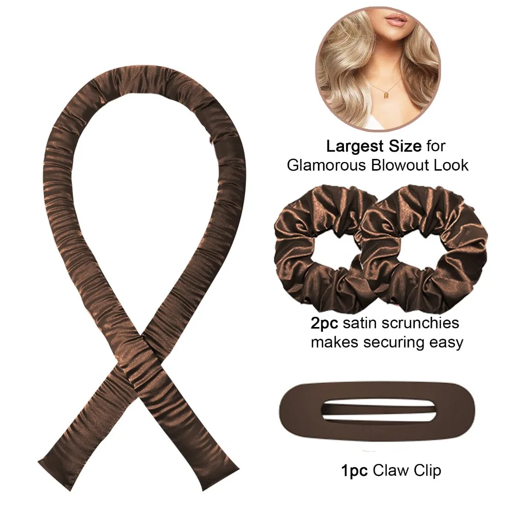 Heatless Hair Curler Curling Sleep in Soft Satin Heatless Curling Rod Set Overnight Rods Long Hair No Heat Curls Styling Tools