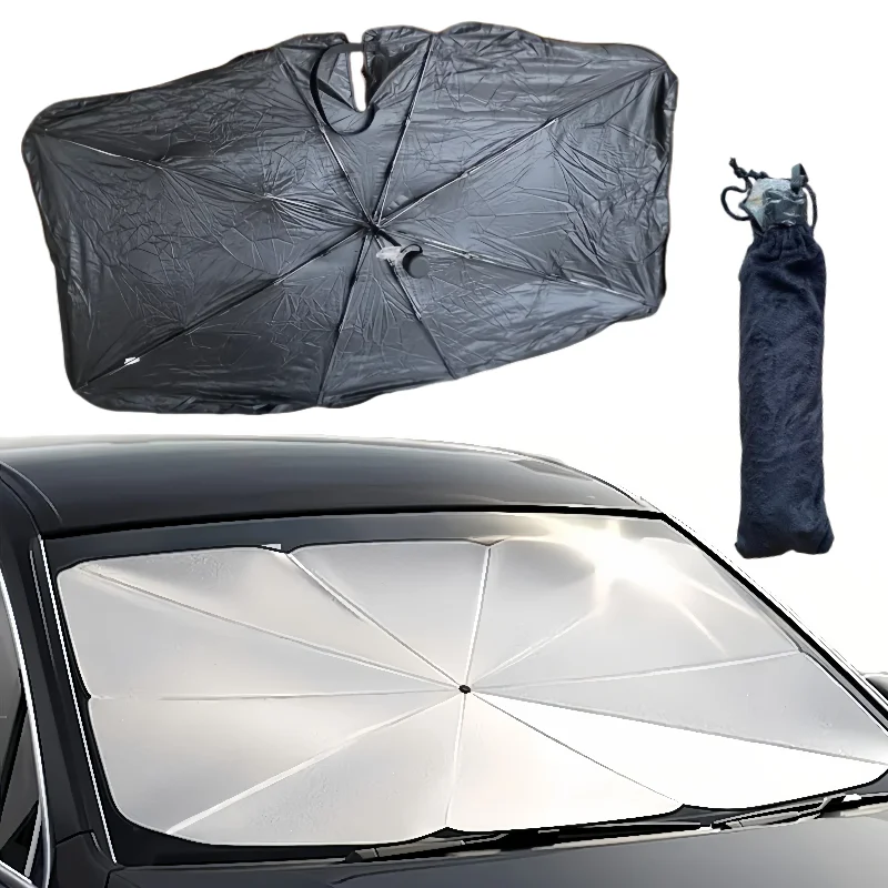 

UV Reflective Car Sunshade 130x75cm - Foldable Windshield Cover for Camping SUV Vehicles Heat & Sun Protection