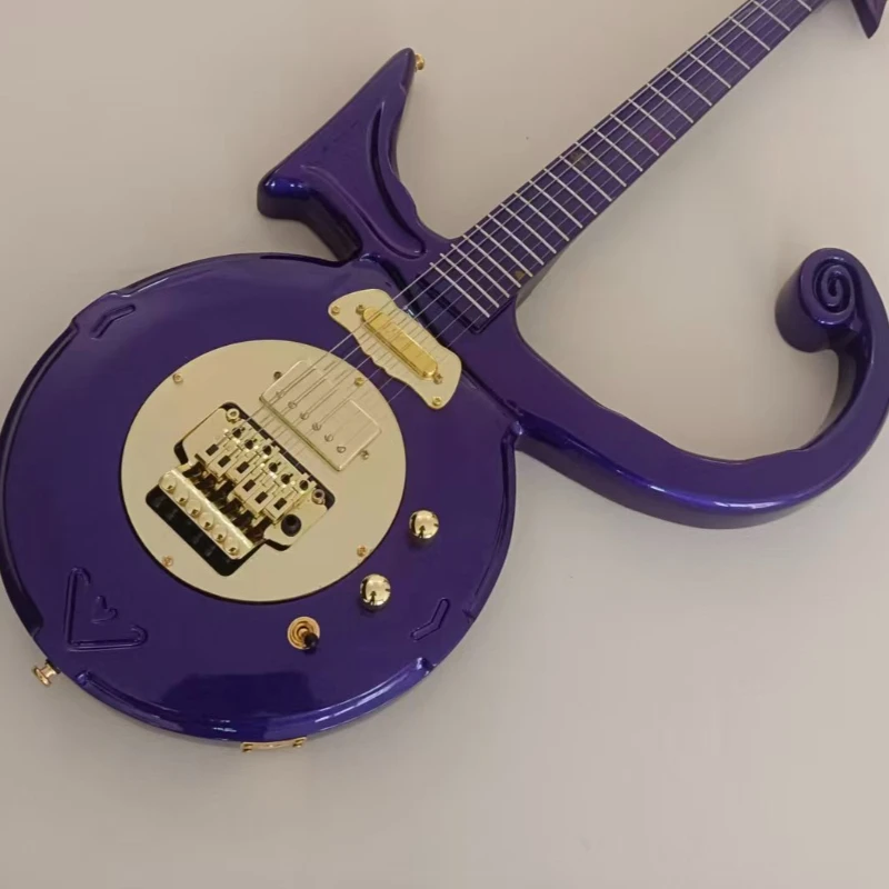Accesorio para guitarra eléctrica con forma circular, color púrpura perla, chapado en oro, SH Funk Personality Artifact, con mástil de arce, envío gratis