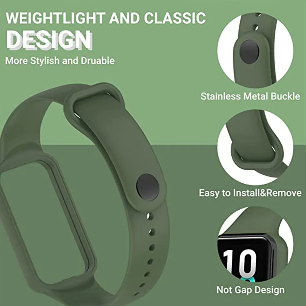 Silicone Watch Strap For Amazfit Band 7 Wristband Bracelet Replacement Belt For Amazfit 7 Band Watchband Accessories