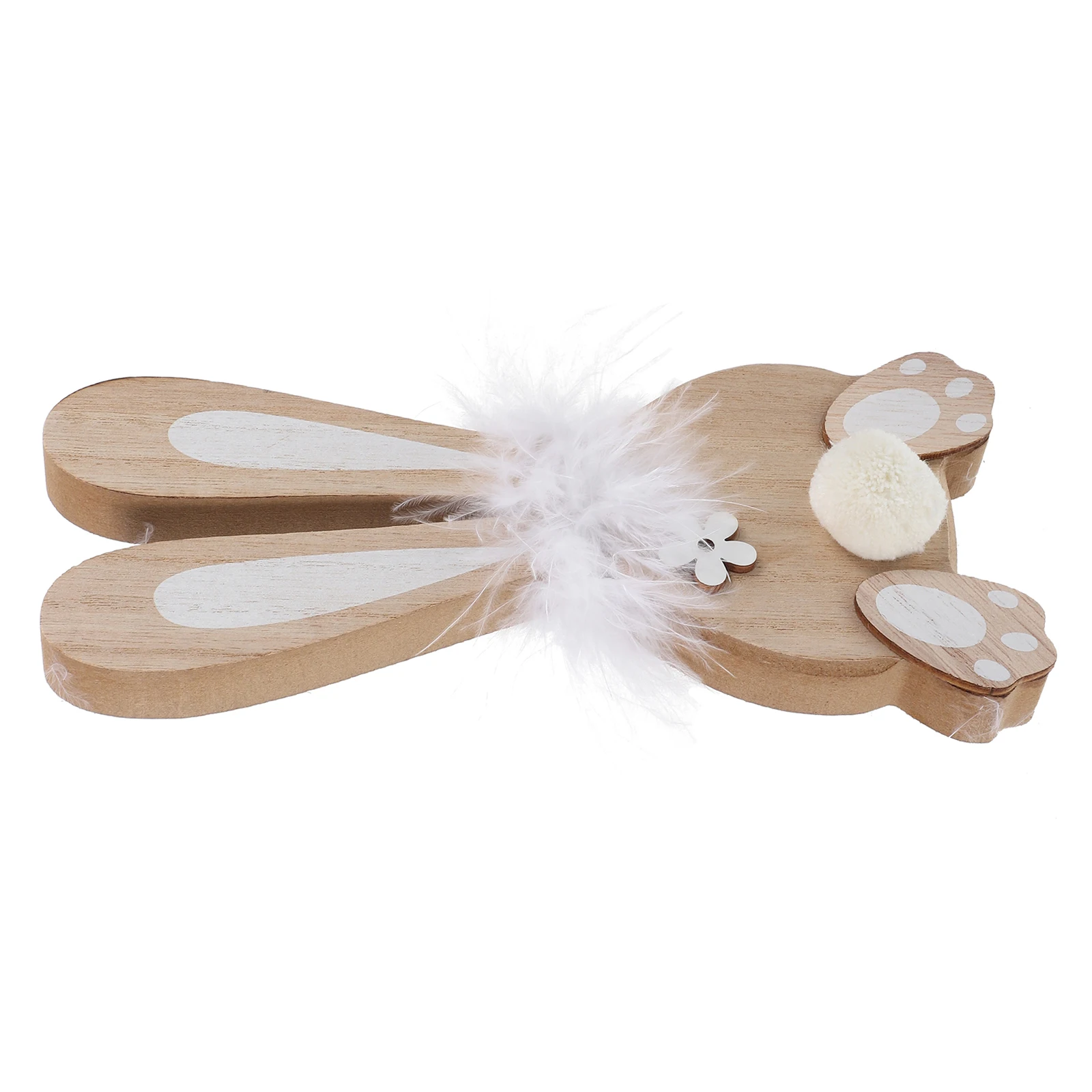 

Wooden Rabbit Decoration Large Bunny Ornament Carving Figurine Easter Home Decor Spring Party Living Room Statue Wooden